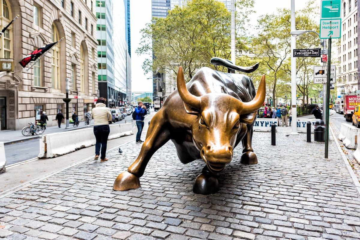 The Charging Bull statue in New York's Financial District
