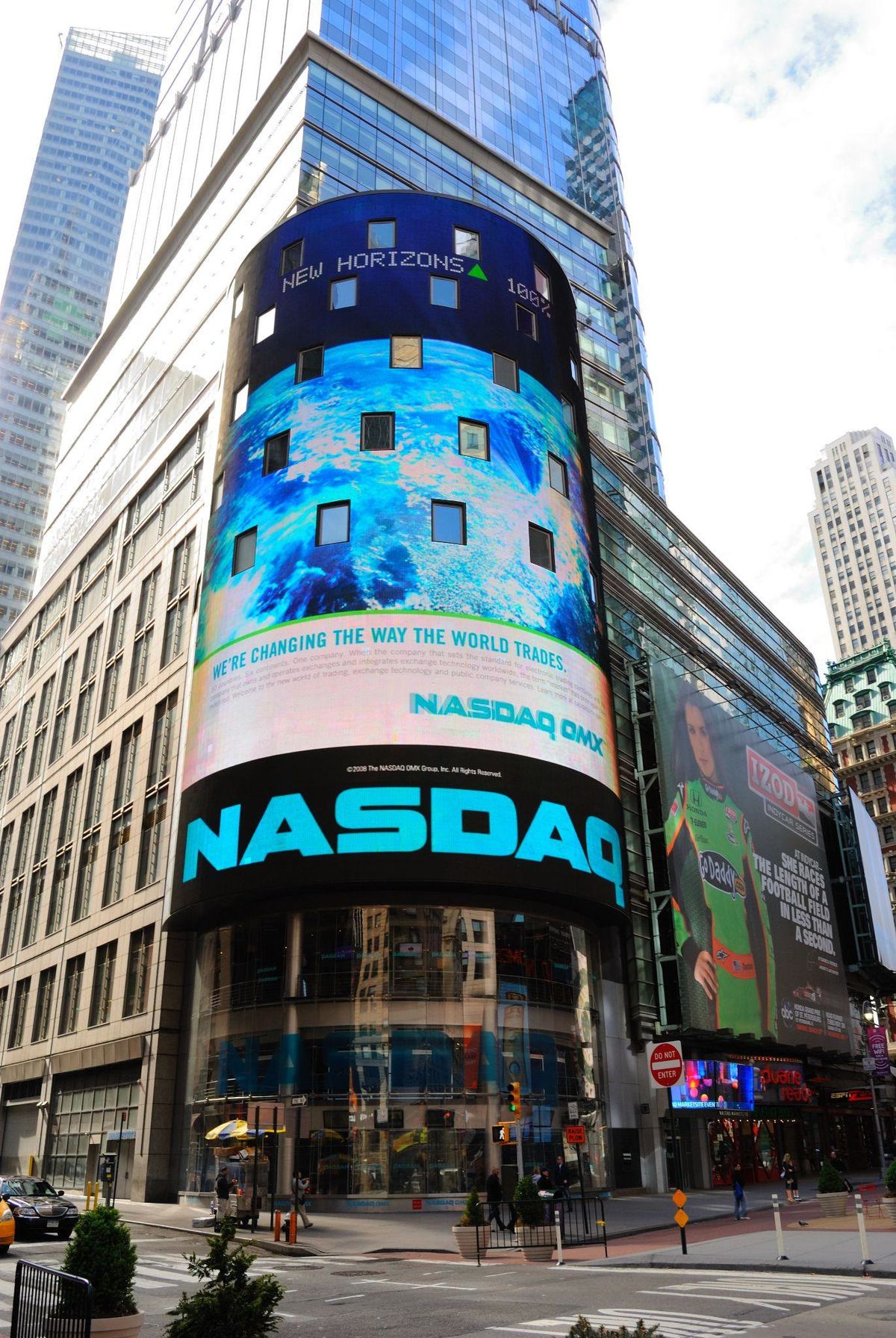 The NASDAQ MarketSite tower in Times Square